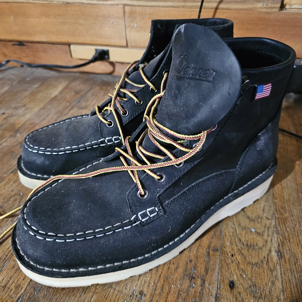 Danner Black and White Boots with Rugged Style